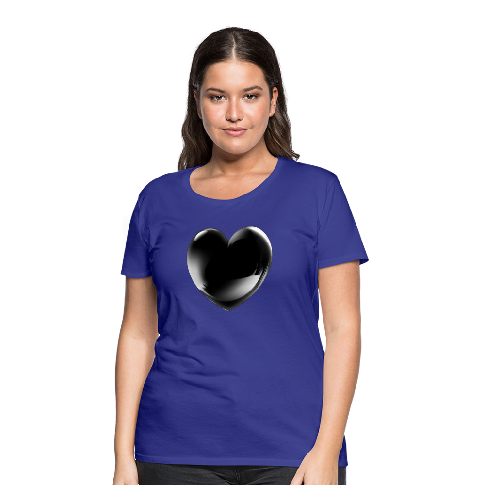 Damen Sommer Top 3D Herz T-Shirt Rundhals Streetwear lockeres Damentop - Königsblau