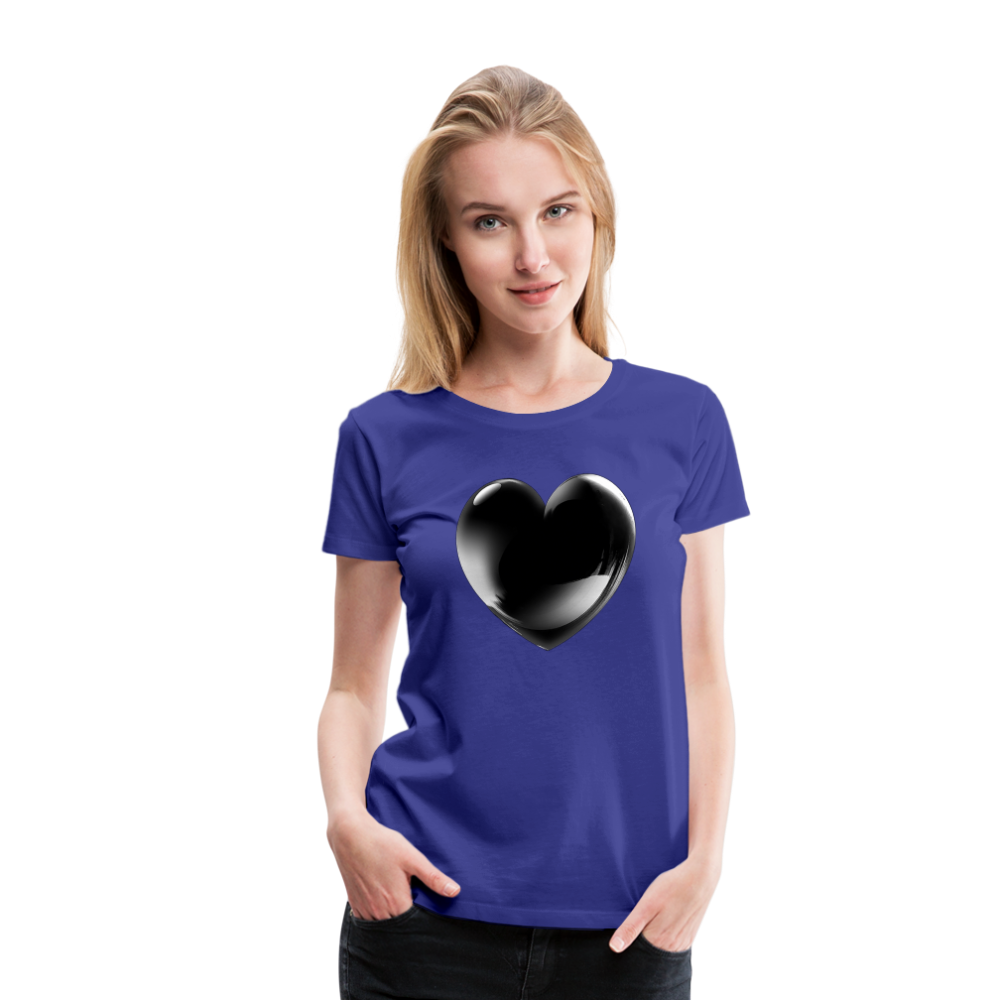Damen Sommer Top 3D Herz T-Shirt Rundhals Streetwear lockeres Damentop - Königsblau
