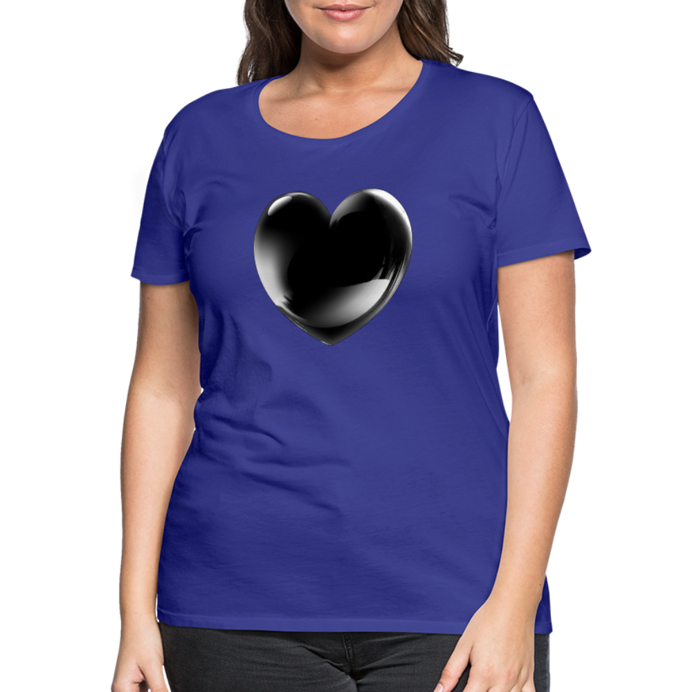 Damen Sommer Top 3D Herz T-Shirt Rundhals Streetwear lockeres Damentop - Königsblau