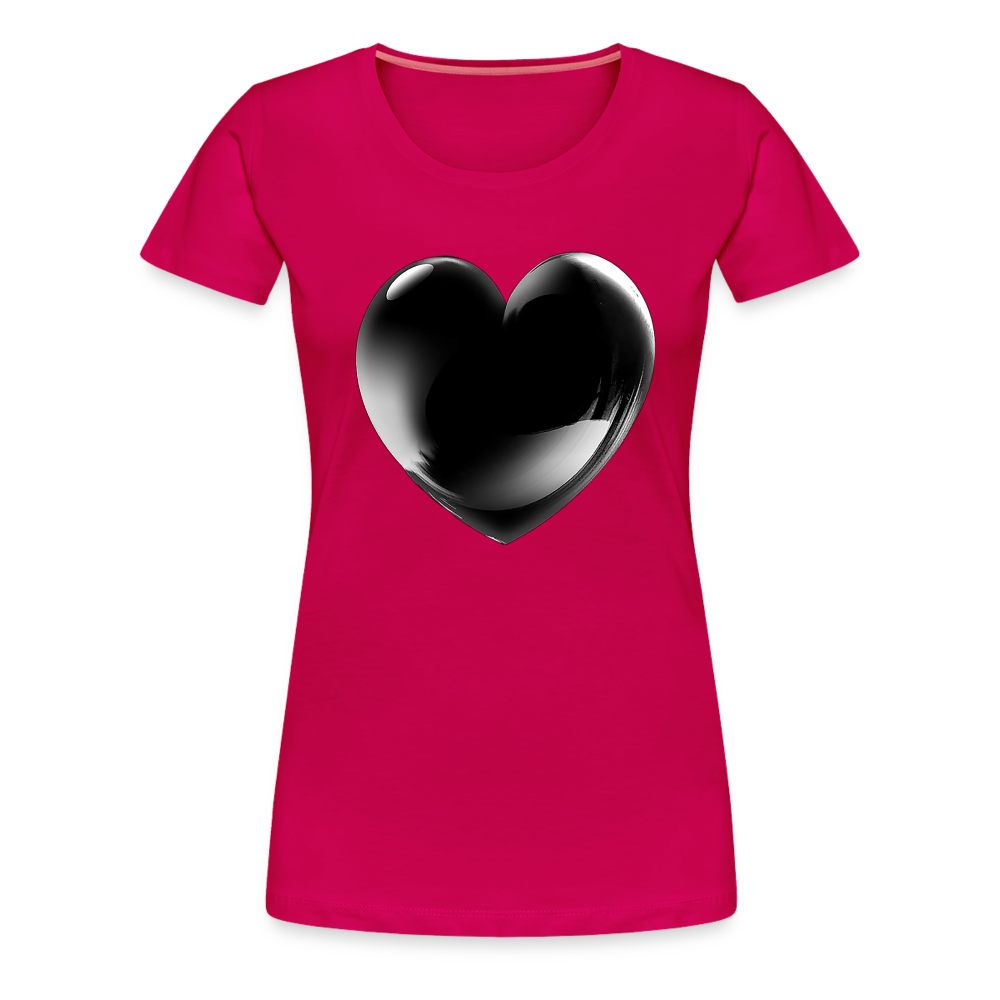 Damen Sommer Top 3D Herz T-Shirt Rundhals Streetwear lockeres Damentop - dunkles Pink