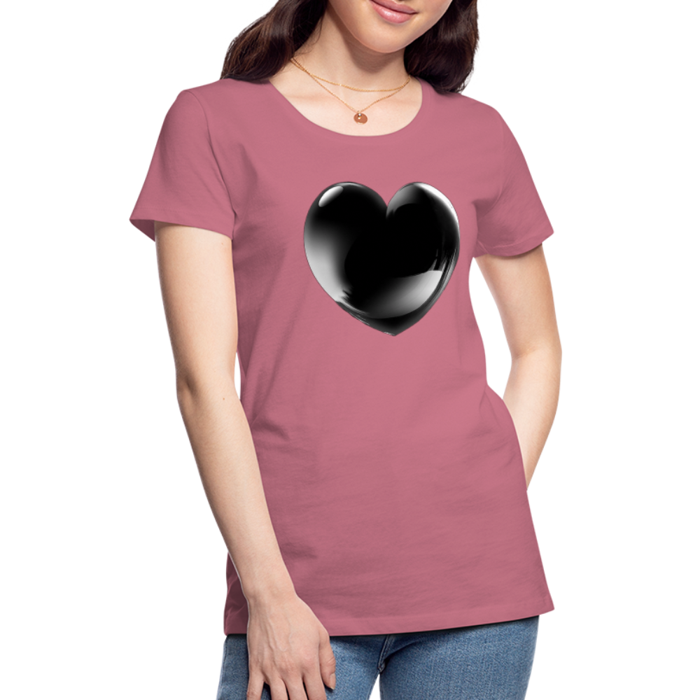 Damen Sommer Top 3D Herz T-Shirt Rundhals Streetwear lockeres Damentop - Malve