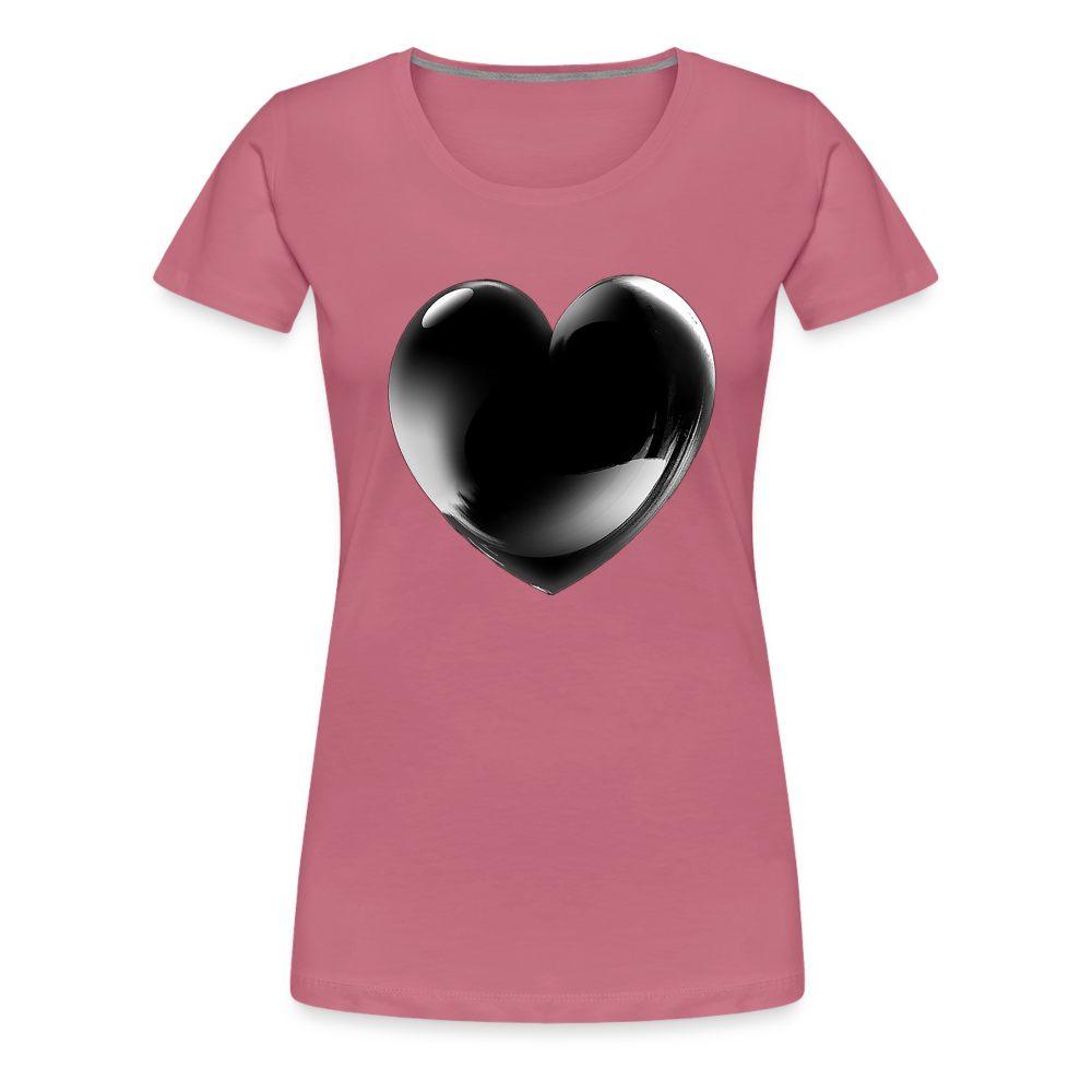 Damen Sommer Top 3D Herz T-Shirt Rundhals Streetwear lockeres Damentop - Malve