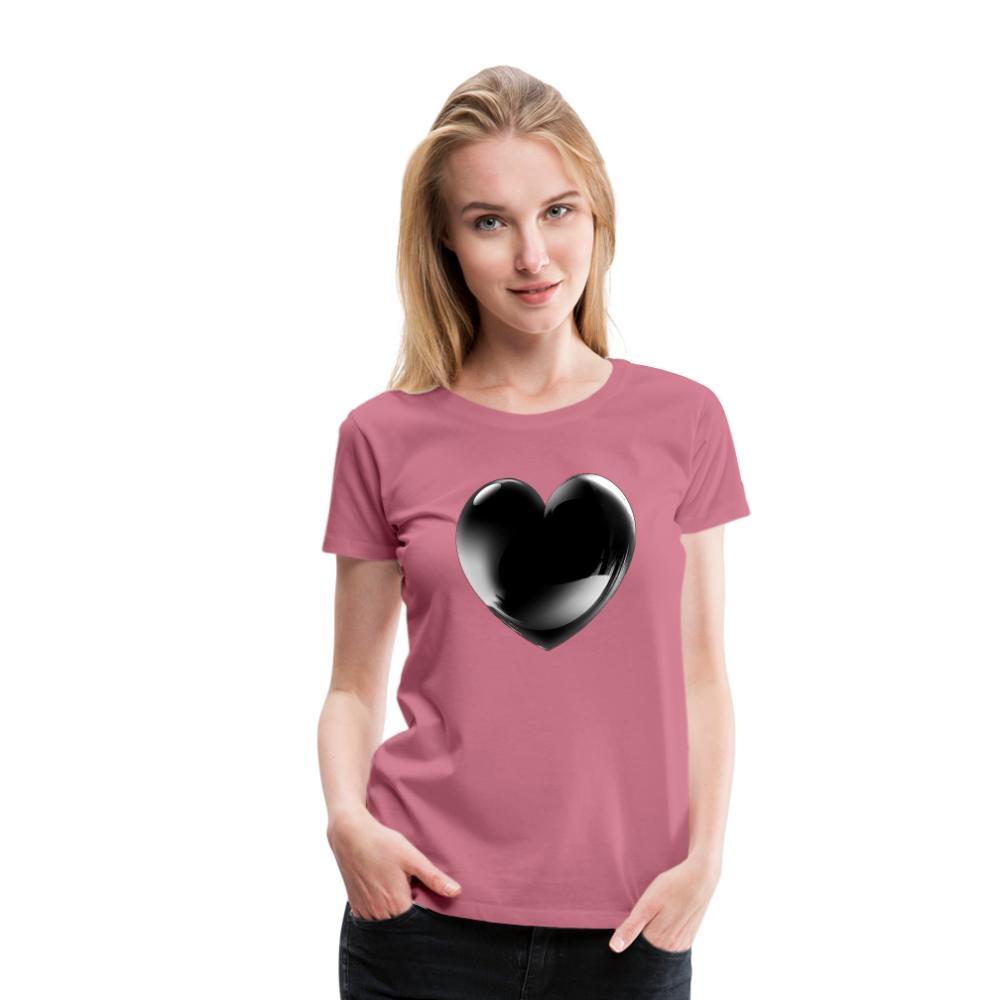 Damen Sommer Top 3D Herz T-Shirt Rundhals Streetwear lockeres Damentop - Malve
