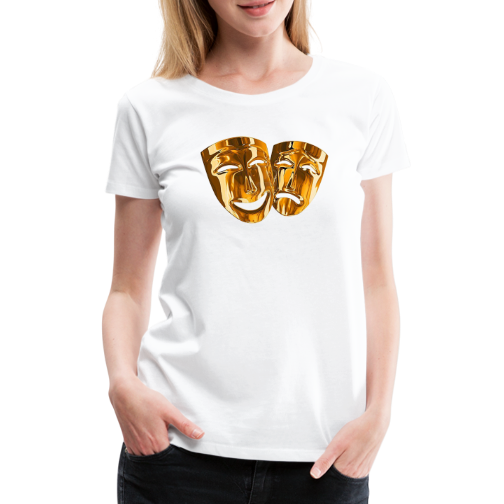 Damen Sommer Top 3D Maske T-Shirt Rundhals Streetwear lockeres Damentop - weiß