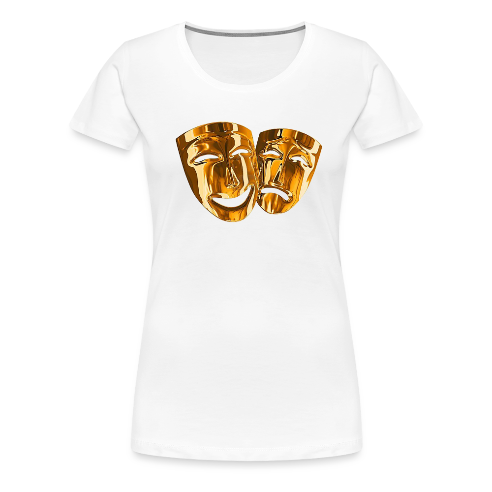 Damen Sommer Top 3D Maske T-Shirt Rundhals Streetwear lockeres Damentop - weiß