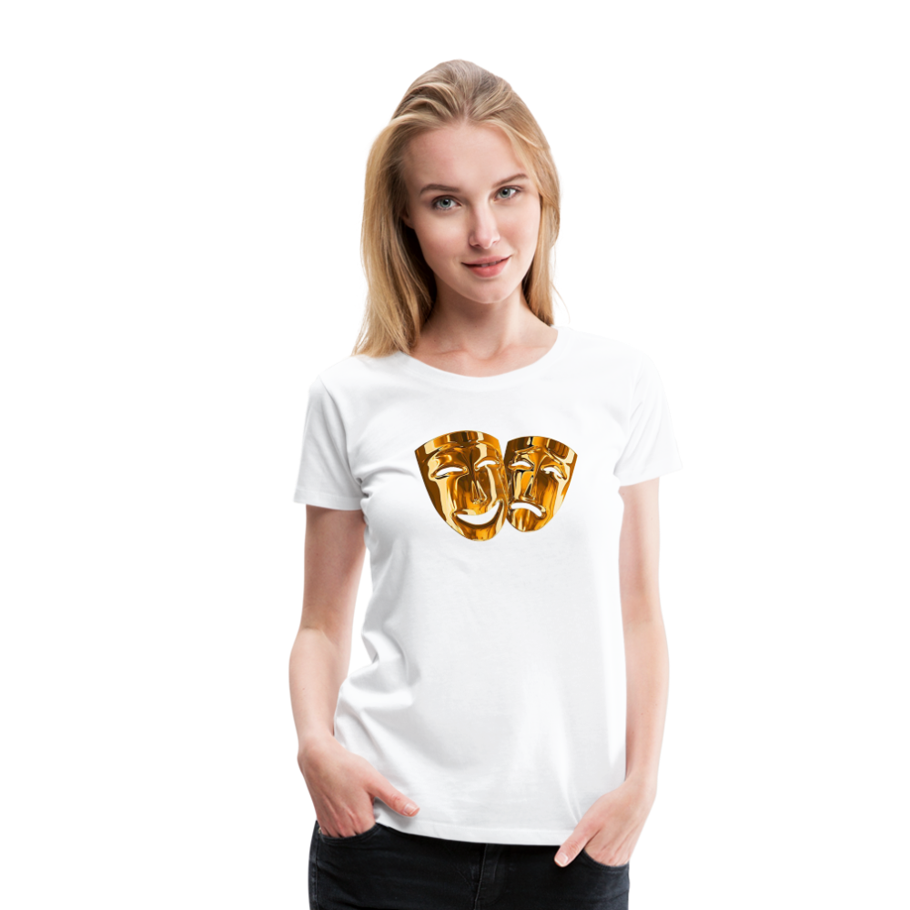 Damen Sommer Top 3D Maske T-Shirt Rundhals Streetwear lockeres Damentop - weiß