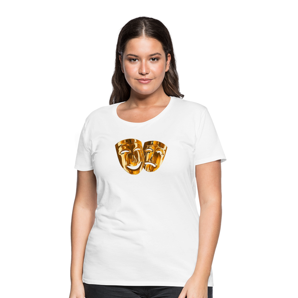Damen Sommer Top 3D Maske T-Shirt Rundhals Streetwear lockeres Damentop - weiß