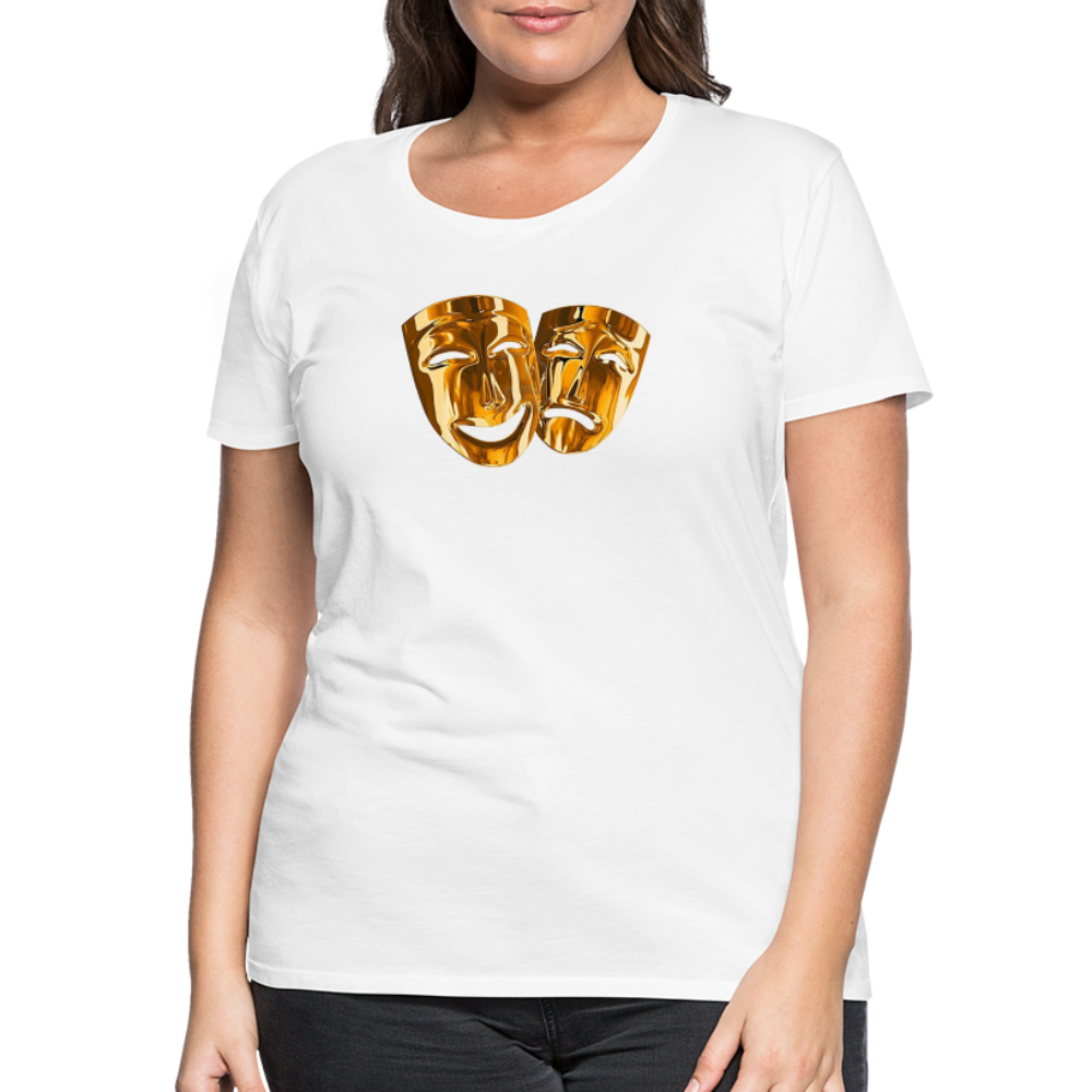 Damen Sommer Top 3D Maske T-Shirt Rundhals Streetwear lockeres Damentop - weiß