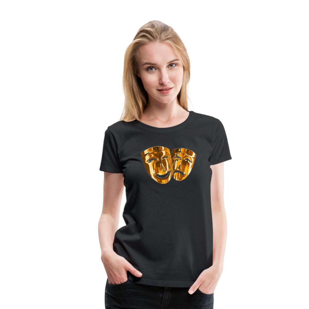 Damen Sommer Top 3D Maske T-Shirt Rundhals Streetwear lockeres Damentop - Schwarz