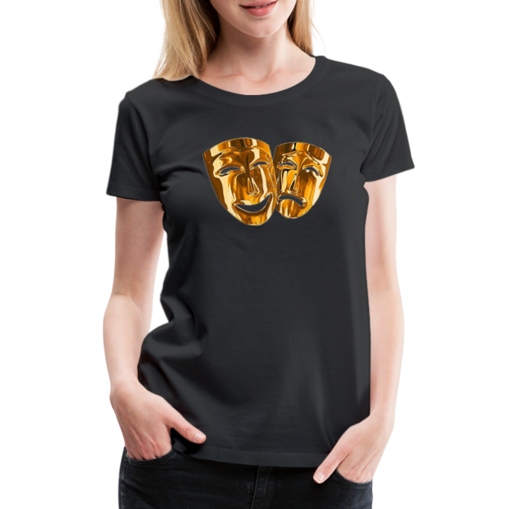 Damen Sommer Top 3D Maske T-Shirt Rundhals Streetwear lockeres Damentop - Schwarz