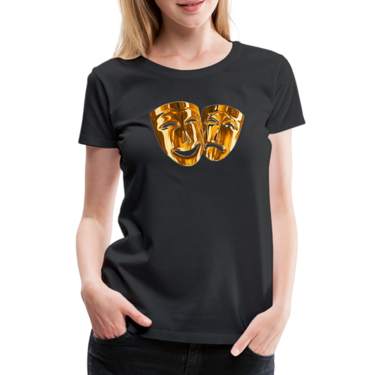 Damen Sommer Top 3D Maske T-Shirt Rundhals Streetwear lockeres Damentop - Schwarz