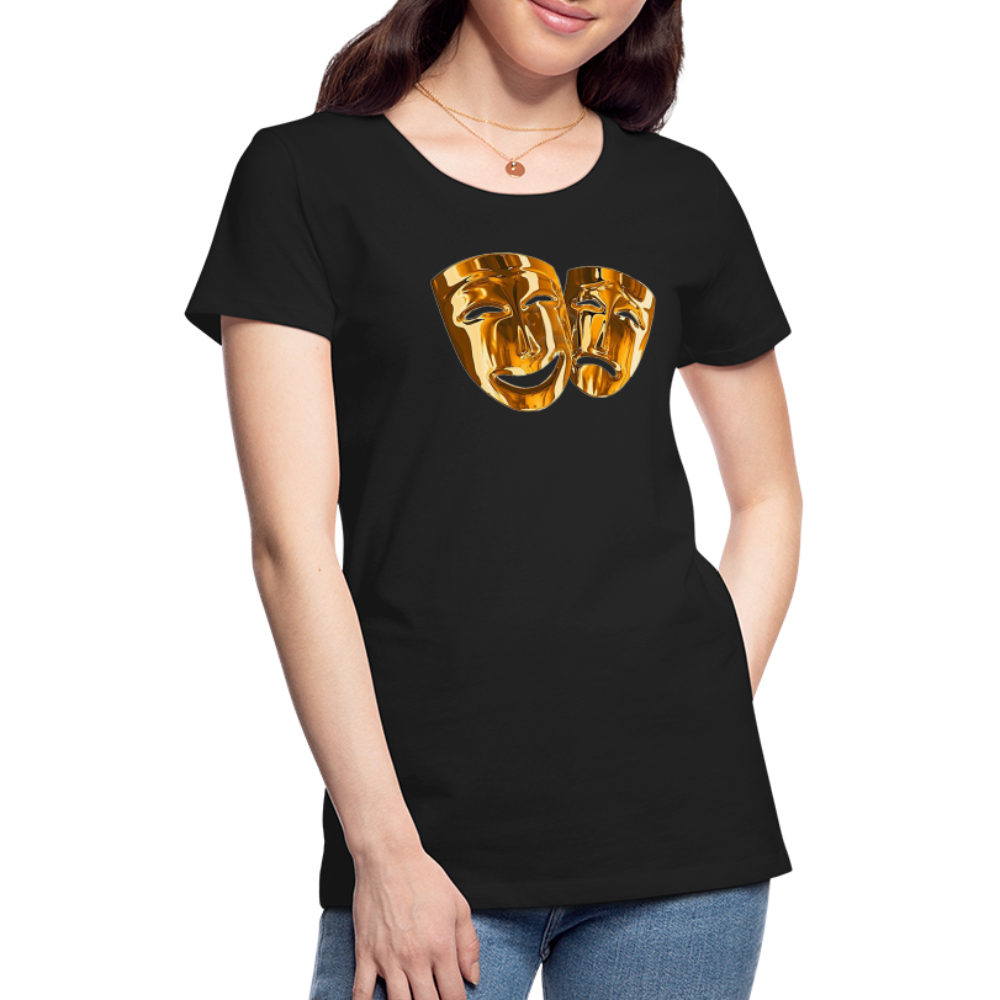 Damen Sommer Top 3D Maske T-Shirt Rundhals Streetwear lockeres Damentop - Schwarz