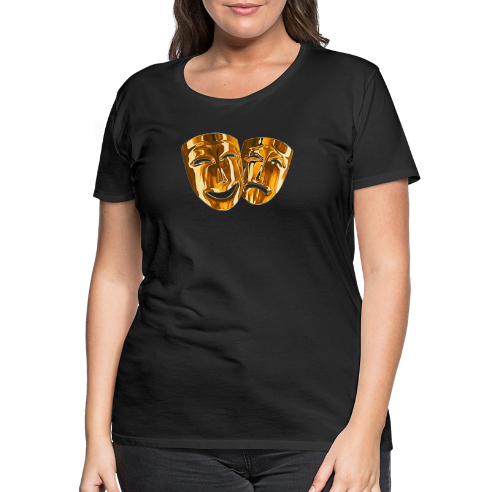 Damen Sommer Top 3D Maske T-Shirt Rundhals Streetwear lockeres Damentop - Schwarz