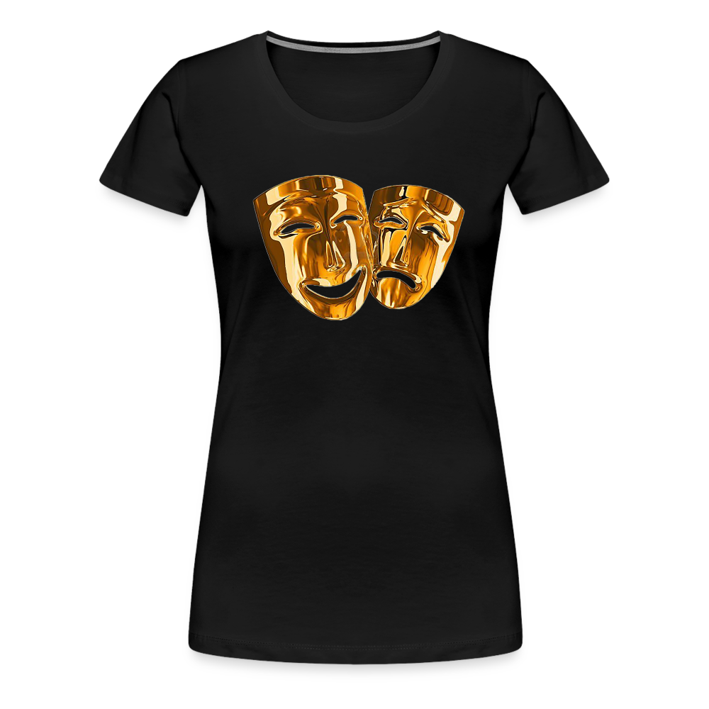Damen Sommer Top 3D Maske T-Shirt Rundhals Streetwear lockeres Damentop - Schwarz
