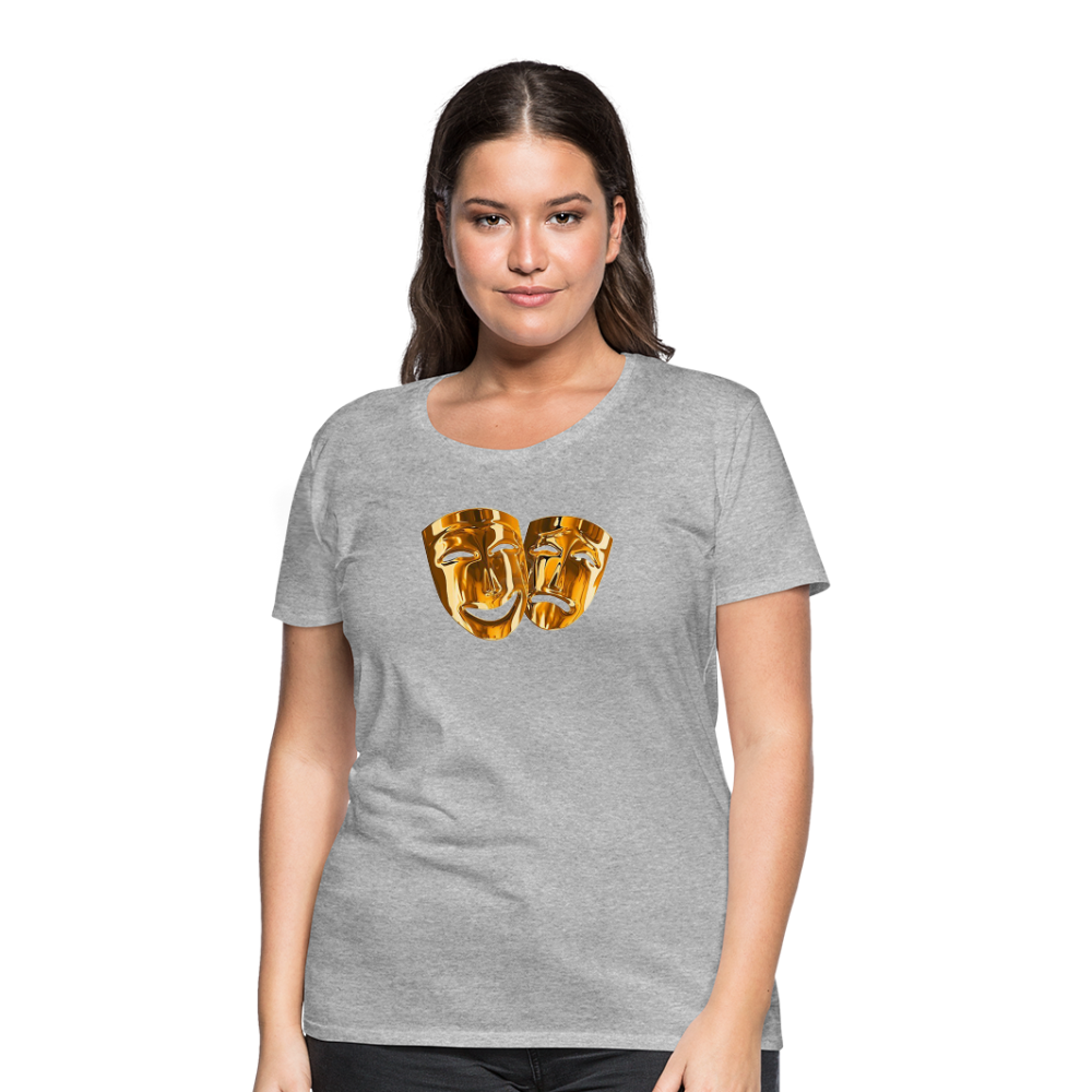 Damen Sommer Top 3D Maske T-Shirt Rundhals Streetwear lockeres Damentop - Grau meliert
