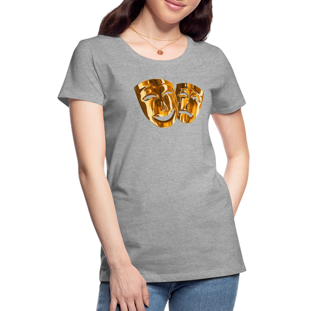 Damen Sommer Top 3D Maske T-Shirt Rundhals Streetwear lockeres Damentop - Grau meliert