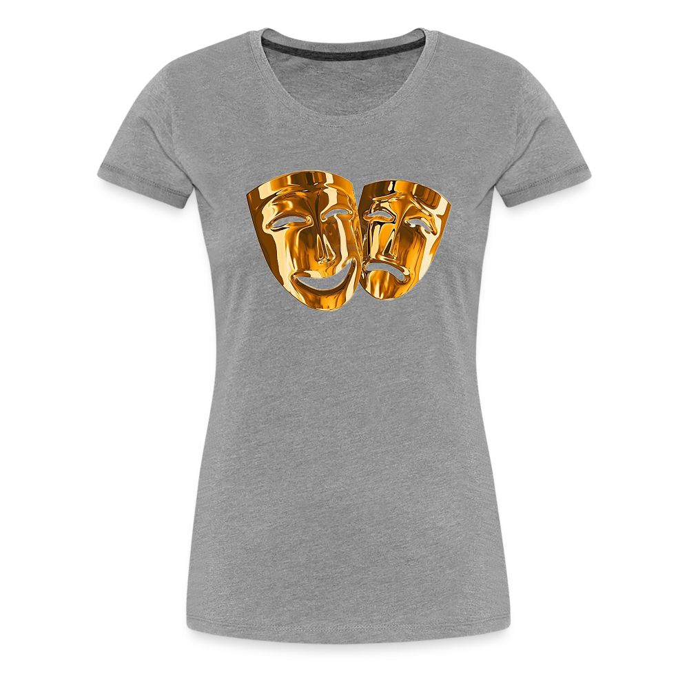 Damen Sommer Top 3D Maske T-Shirt Rundhals Streetwear lockeres Damentop - Grau meliert