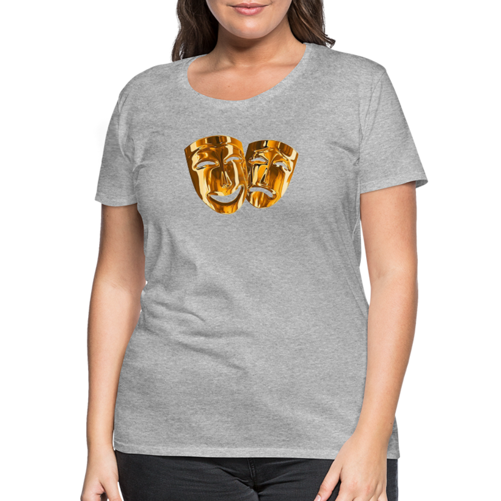 Damen Sommer Top 3D Maske T-Shirt Rundhals Streetwear lockeres Damentop - Grau meliert