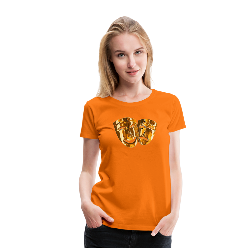 Damen Sommer Top 3D Maske T-Shirt Rundhals Streetwear lockeres Damentop - Orange