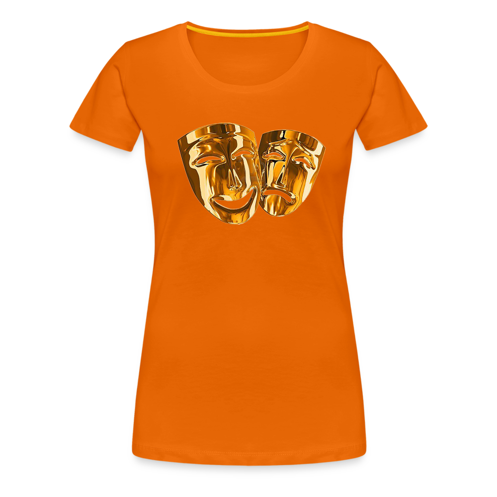 Damen Sommer Top 3D Maske T-Shirt Rundhals Streetwear lockeres Damentop - Orange