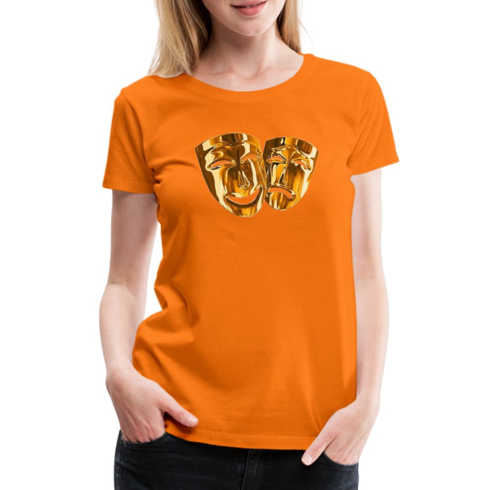 Damen Sommer Top 3D Maske T-Shirt Rundhals Streetwear lockeres Damentop - Orange