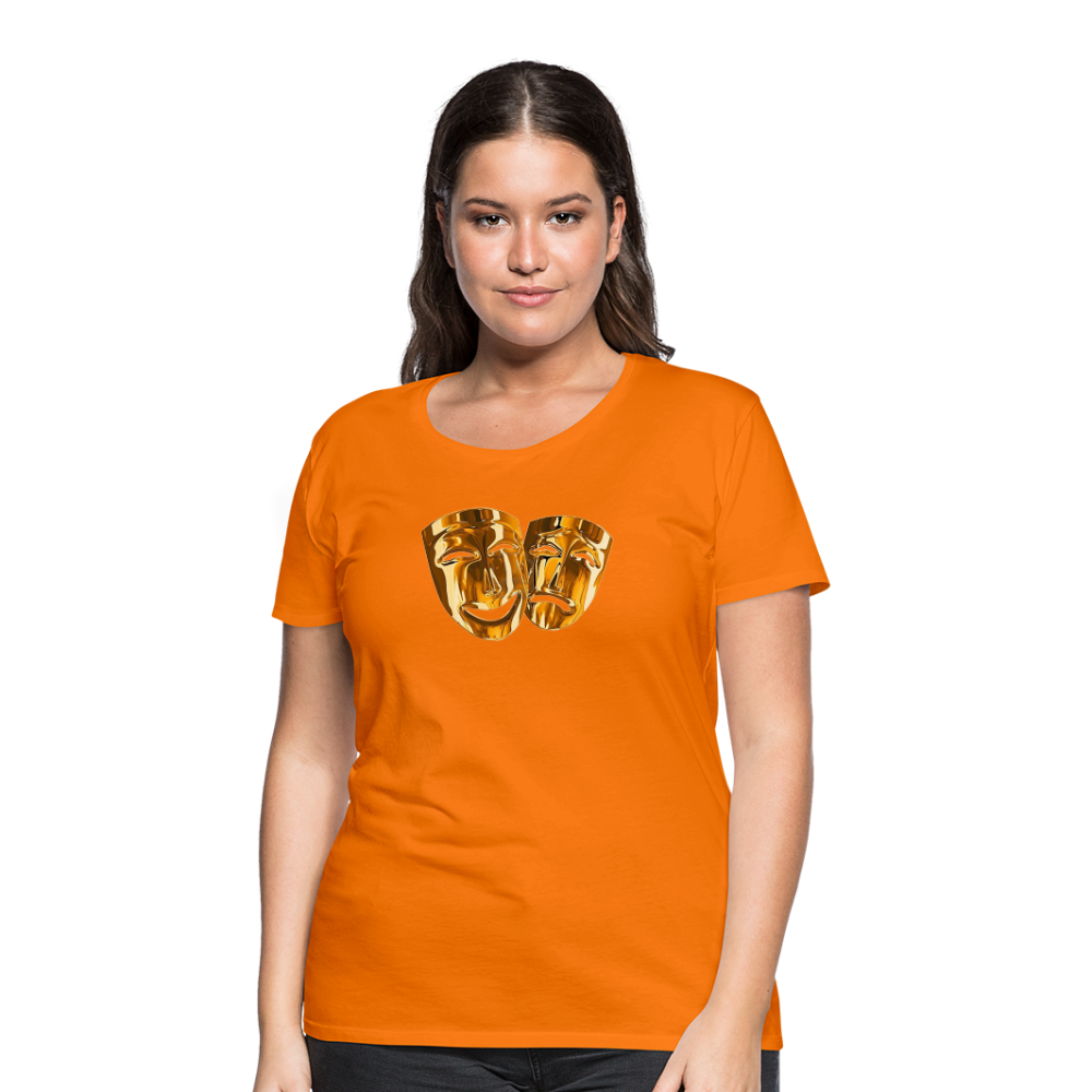 Damen Sommer Top 3D Maske T-Shirt Rundhals Streetwear lockeres Damentop - Orange