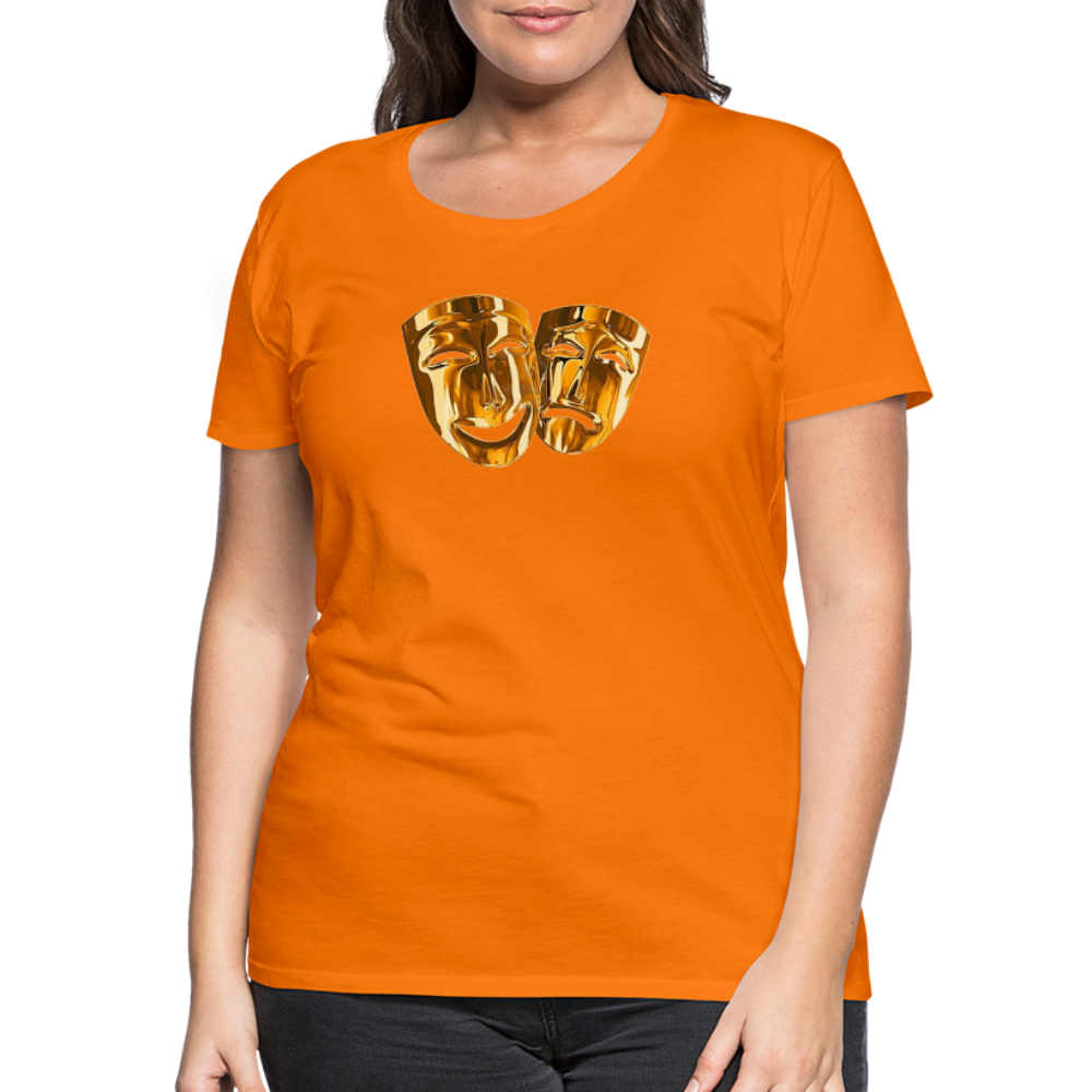 Damen Sommer Top 3D Maske T-Shirt Rundhals Streetwear lockeres Damentop - Orange