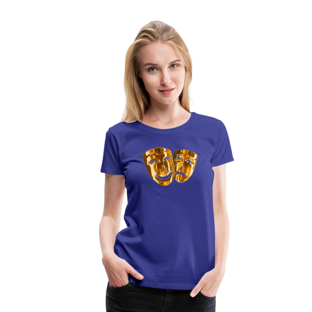 Damen Sommer Top 3D Maske T-Shirt Rundhals Streetwear lockeres Damentop - Königsblau