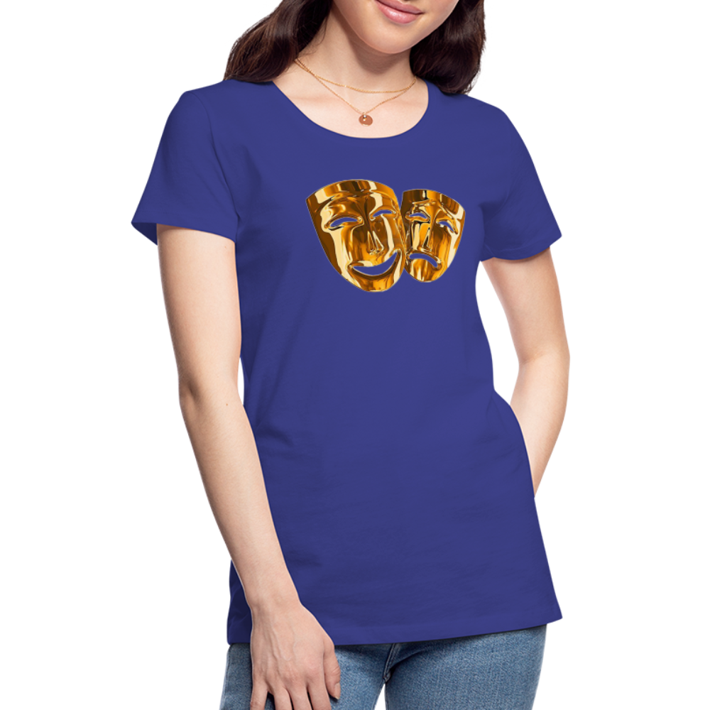 Damen Sommer Top 3D Maske T-Shirt Rundhals Streetwear lockeres Damentop - Königsblau