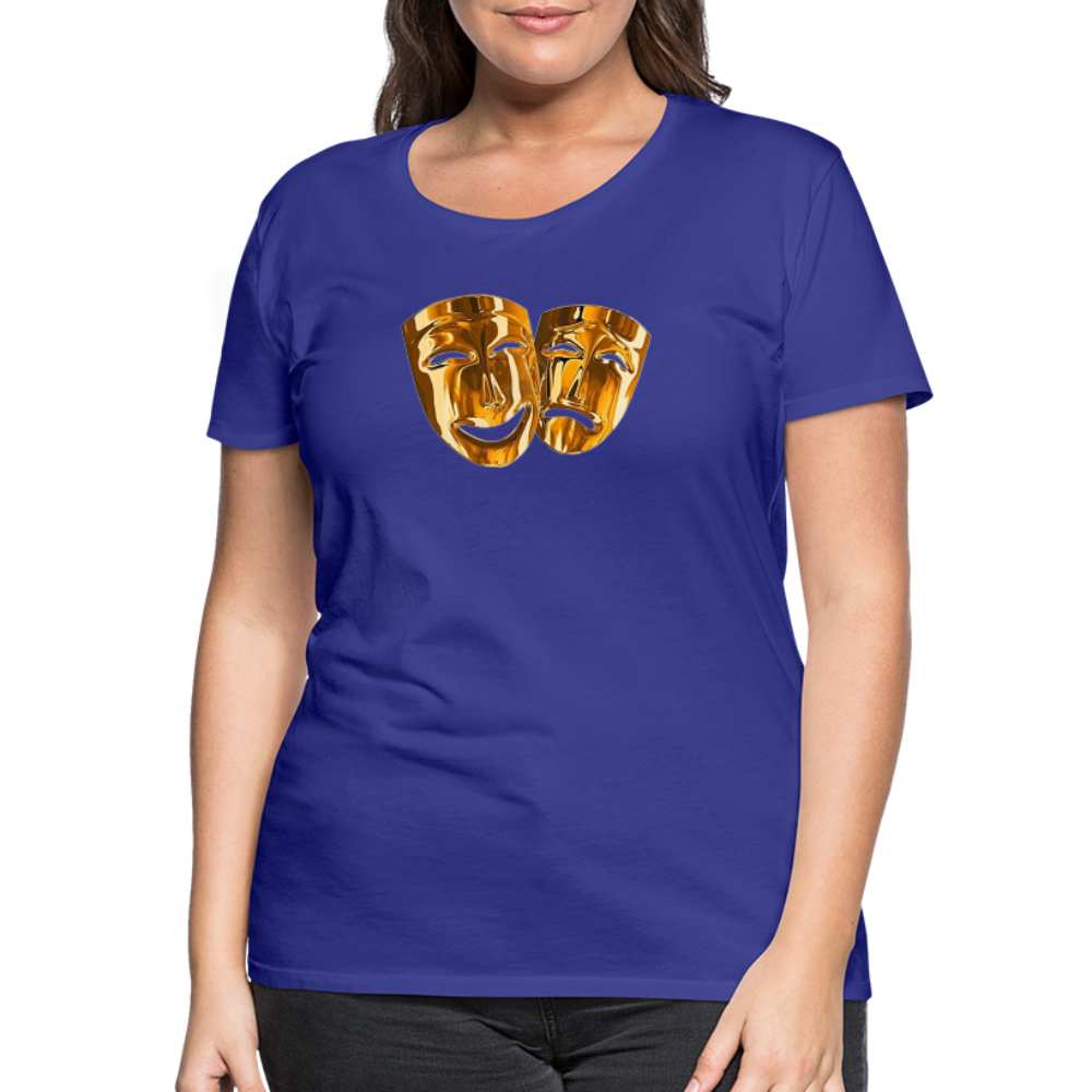 Damen Sommer Top 3D Maske T-Shirt Rundhals Streetwear lockeres Damentop - Königsblau