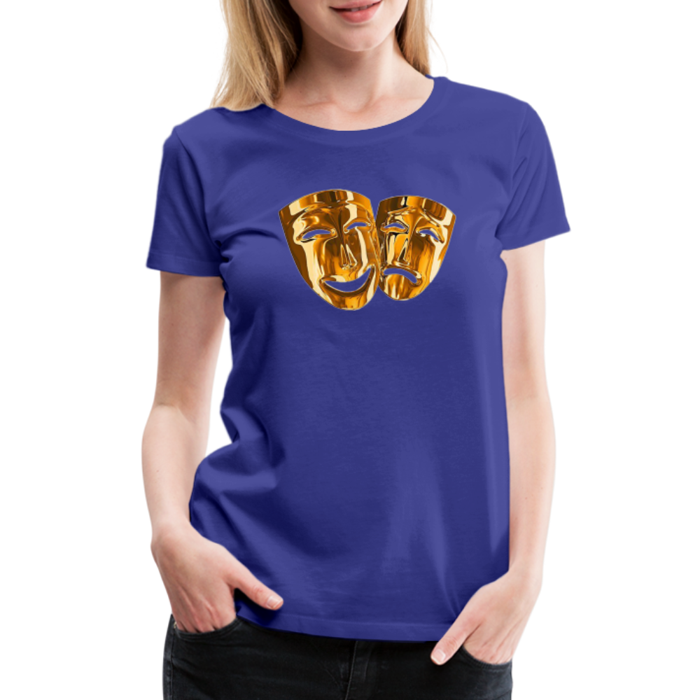 Damen Sommer Top 3D Maske T-Shirt Rundhals Streetwear lockeres Damentop - Königsblau