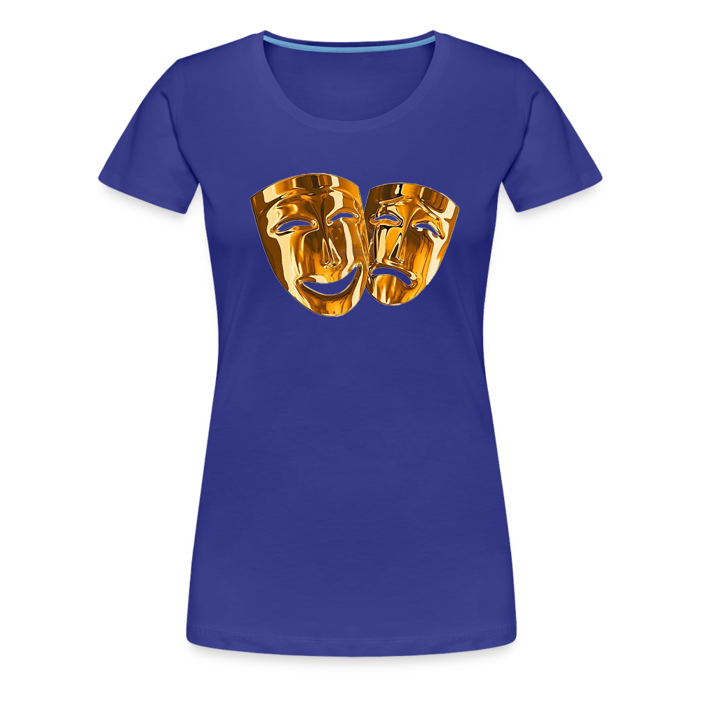 Damen Sommer Top 3D Maske T-Shirt Rundhals Streetwear lockeres Damentop - Königsblau