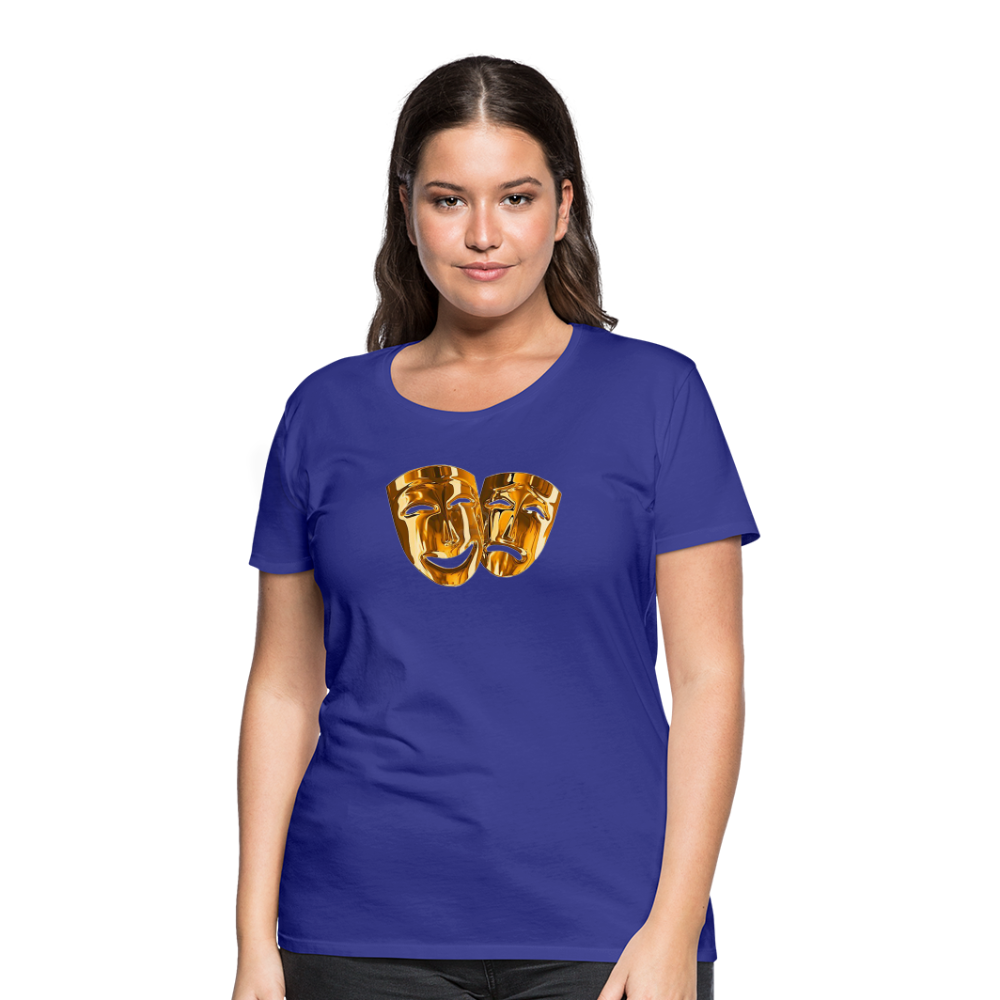 Damen Sommer Top 3D Maske T-Shirt Rundhals Streetwear lockeres Damentop - Königsblau