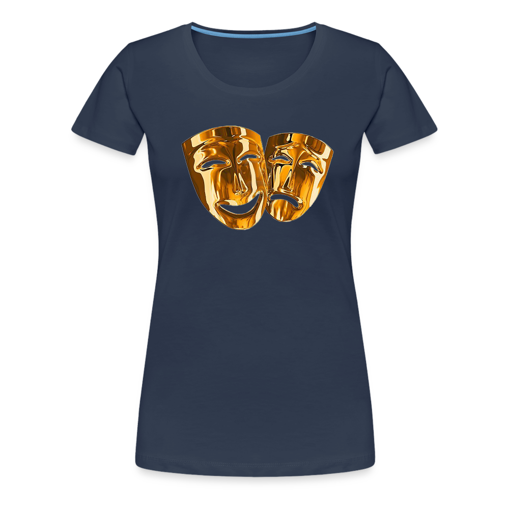Damen Sommer Top 3D Maske T-Shirt Rundhals Streetwear lockeres Damentop - Navy