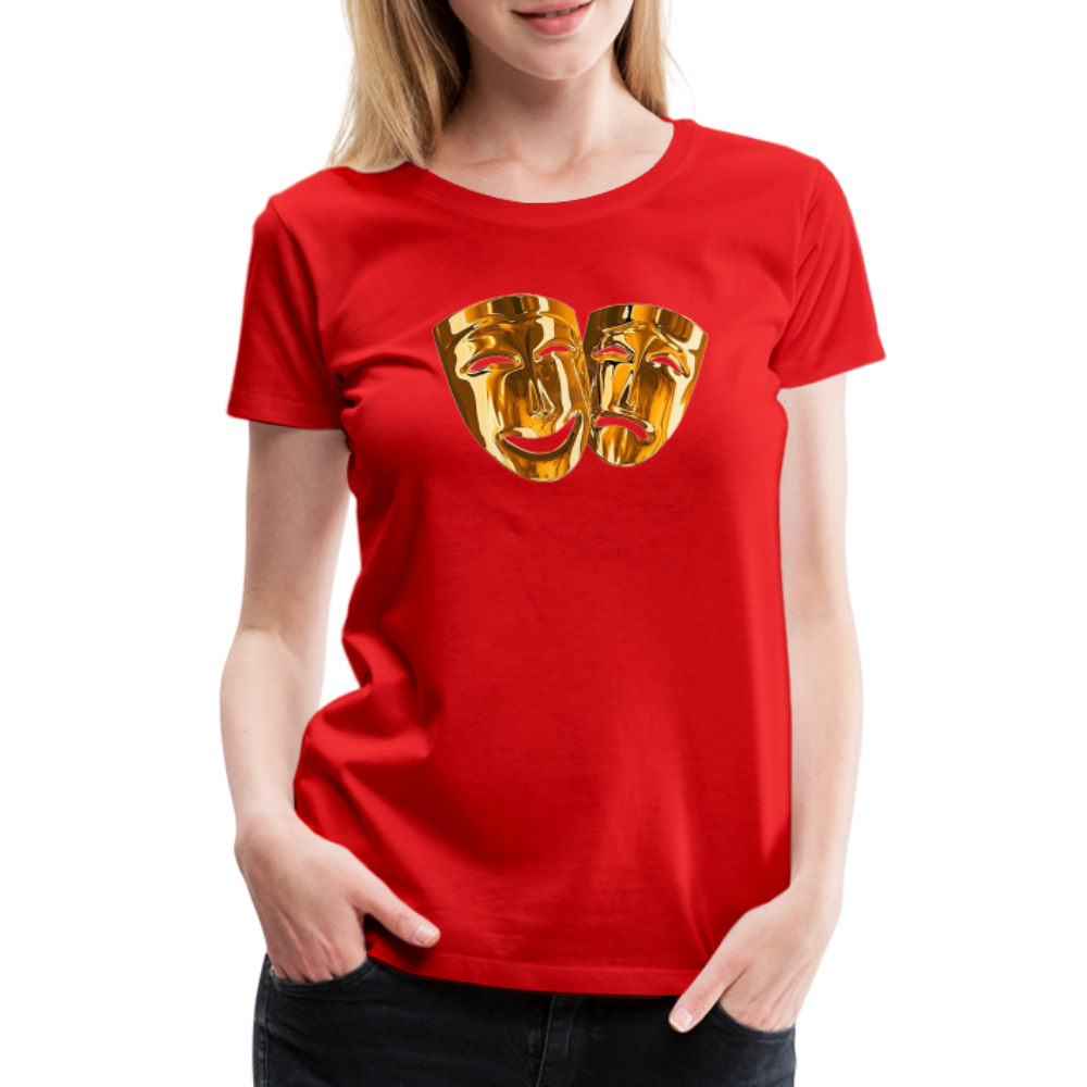Damen Sommer Top 3D Maske T-Shirt Rundhals Streetwear lockeres Damentop - Rot