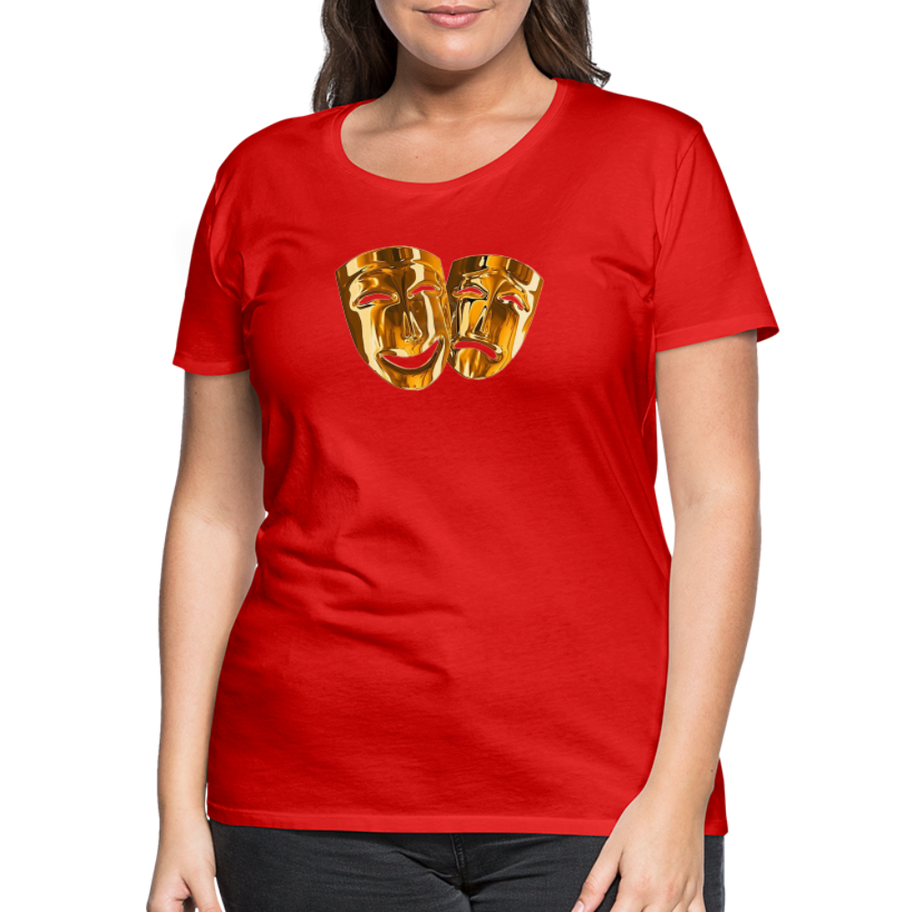 Damen Sommer Top 3D Maske T-Shirt Rundhals Streetwear lockeres Damentop - Rot