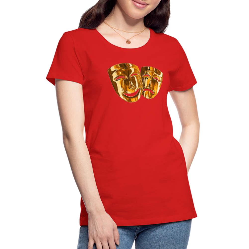 Damen Sommer Top 3D Maske T-Shirt Rundhals Streetwear lockeres Damentop - Rot