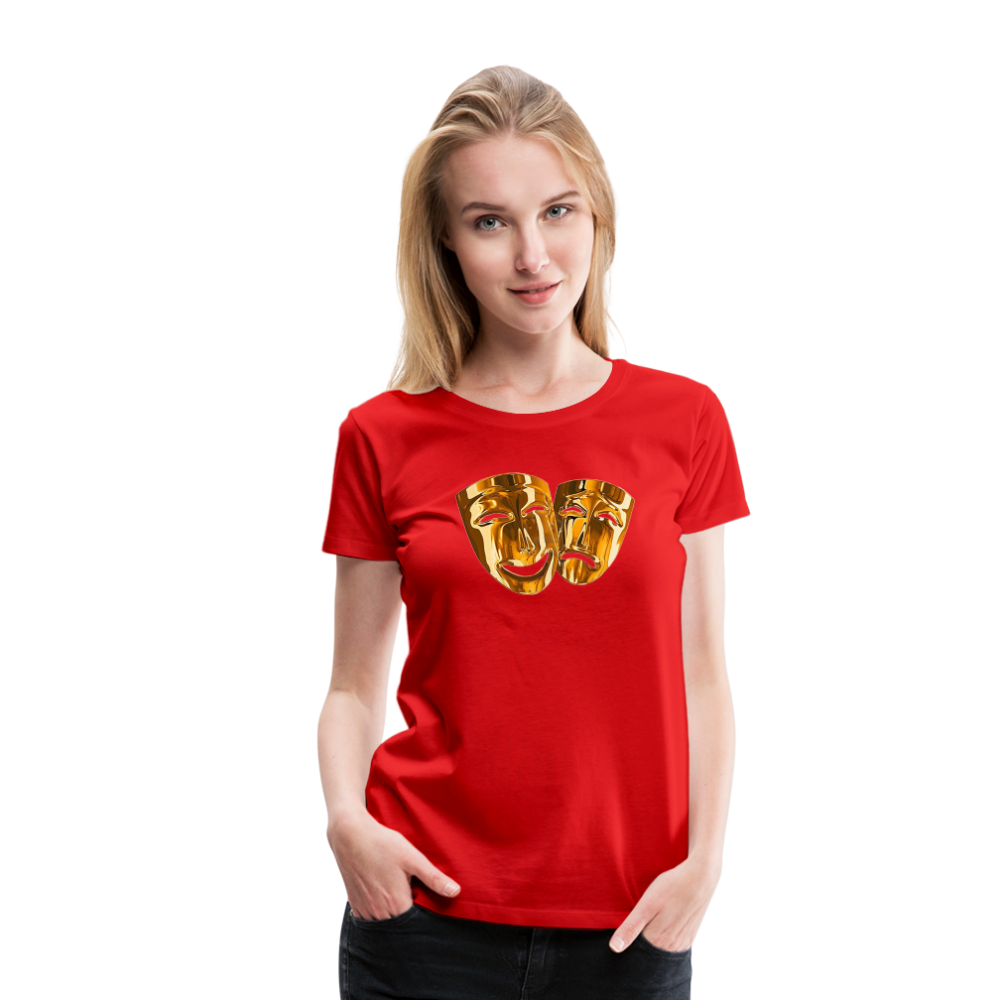 Damen Sommer Top 3D Maske T-Shirt Rundhals Streetwear lockeres Damentop - Rot