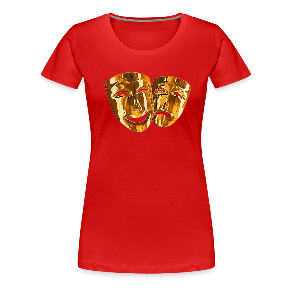 Damen Sommer Top 3D Maske T-Shirt Rundhals Streetwear lockeres Damentop - Rot
