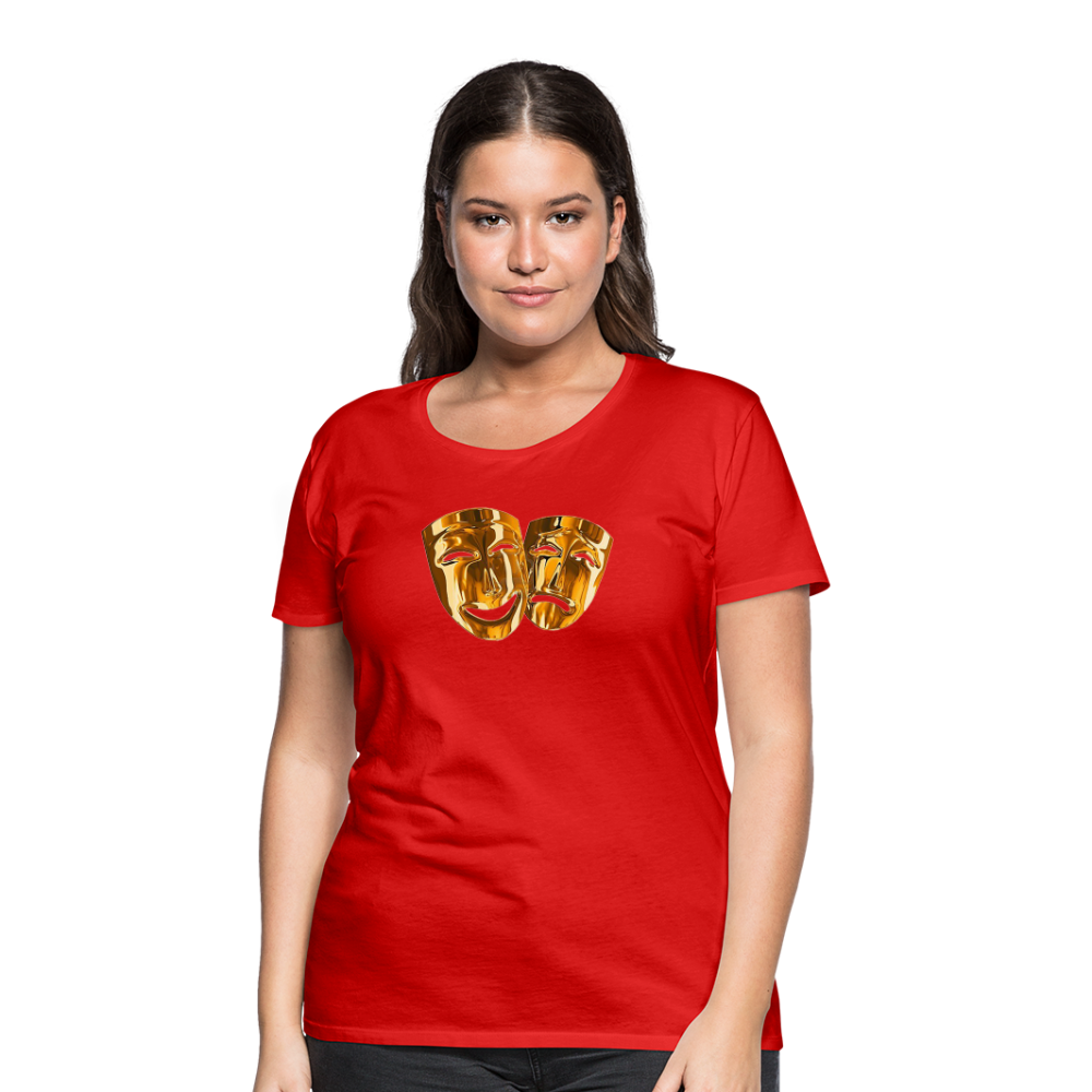 Damen Sommer Top 3D Maske T-Shirt Rundhals Streetwear lockeres Damentop - Rot