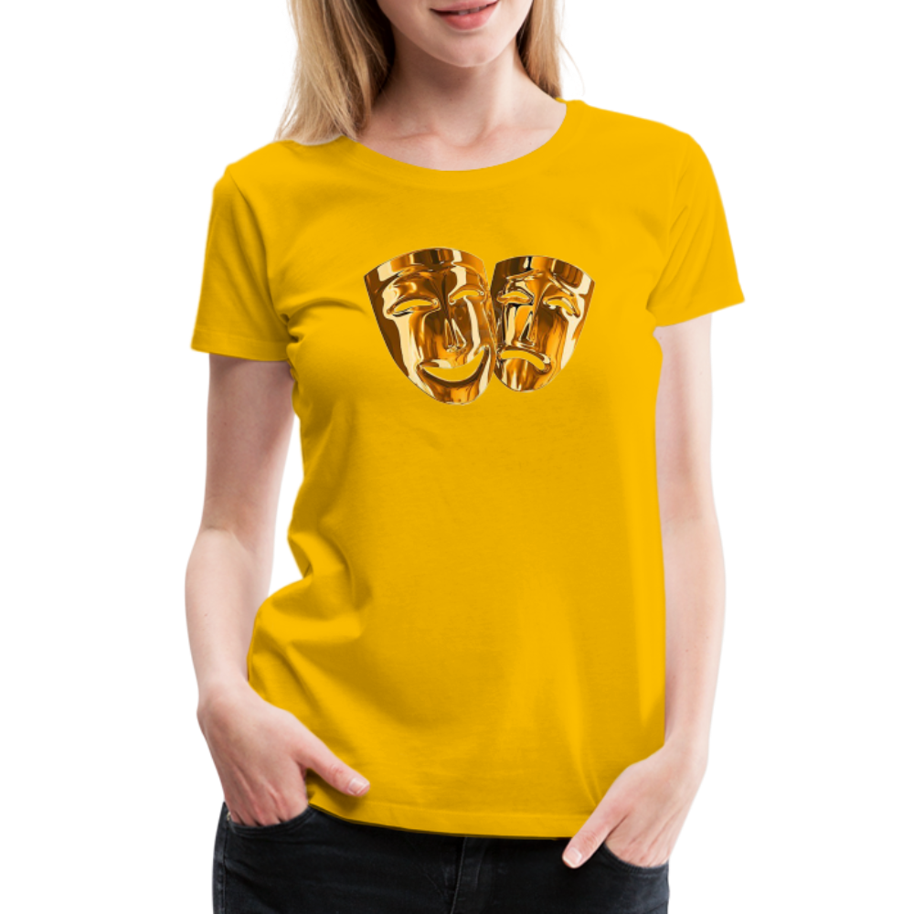 Damen Sommer Top 3D Maske T-Shirt Rundhals Streetwear lockeres Damentop - Sonnengelb