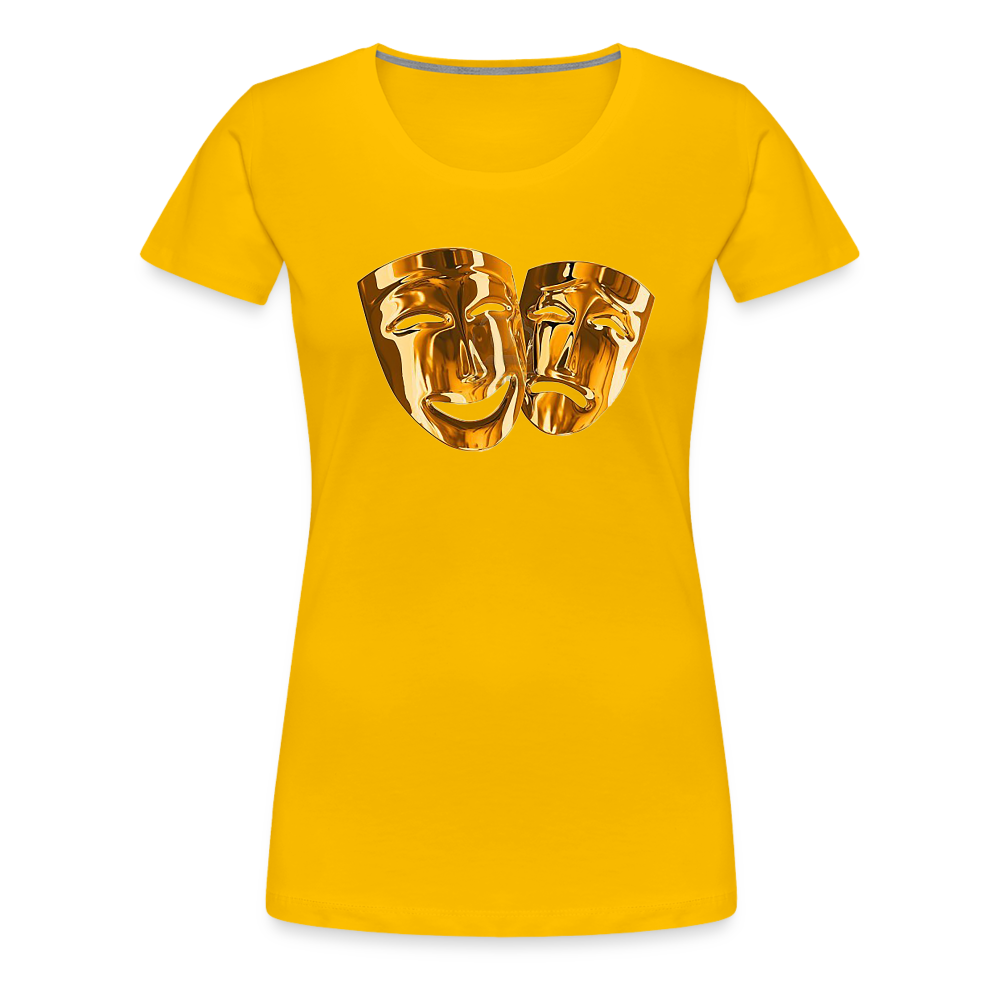 Damen Sommer Top 3D Maske T-Shirt Rundhals Streetwear lockeres Damentop - Sonnengelb
