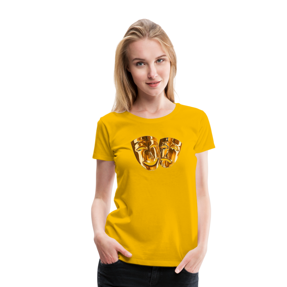 Damen Sommer Top 3D Maske T-Shirt Rundhals Streetwear lockeres Damentop - Sonnengelb