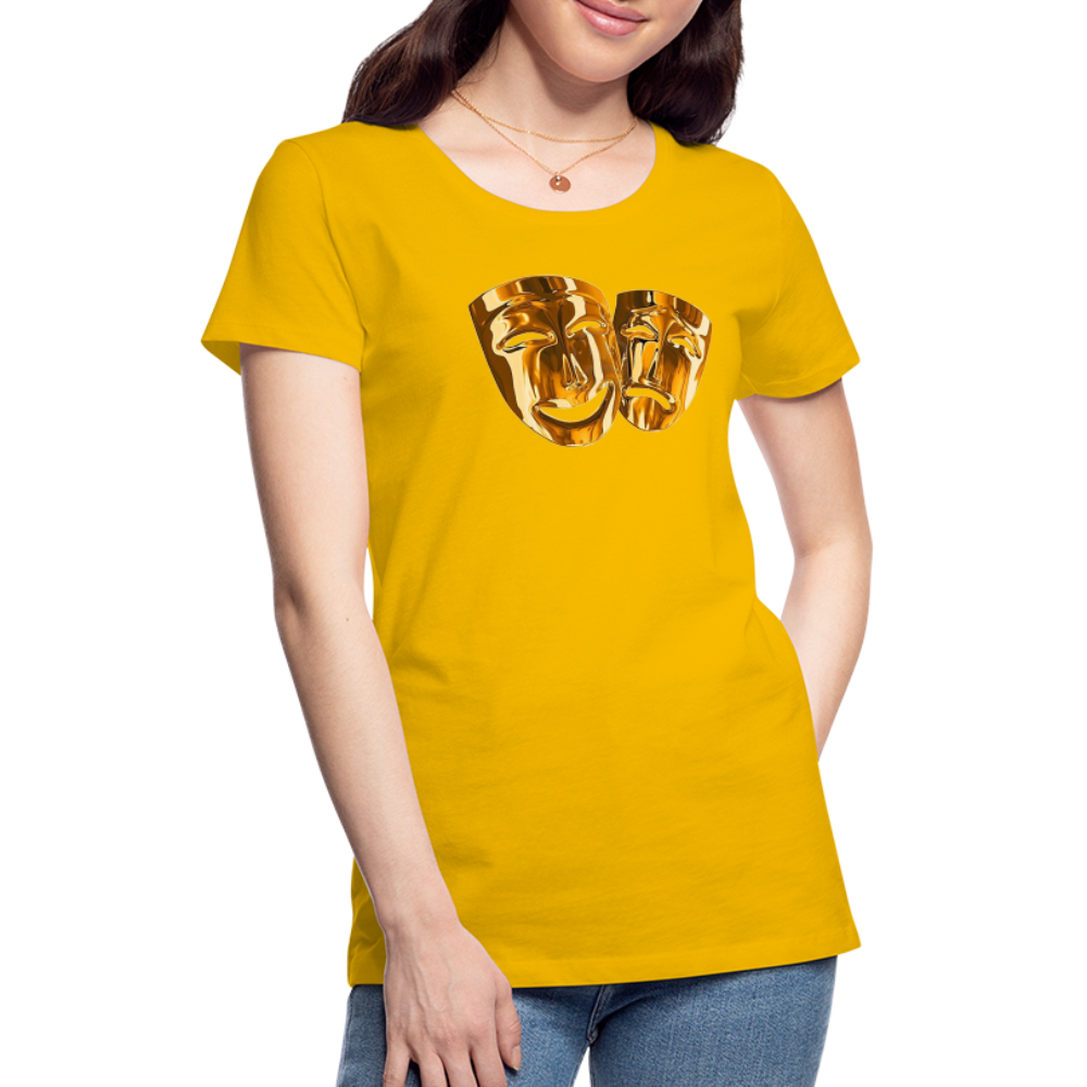Damen Sommer Top 3D Maske T-Shirt Rundhals Streetwear lockeres Damentop - Sonnengelb