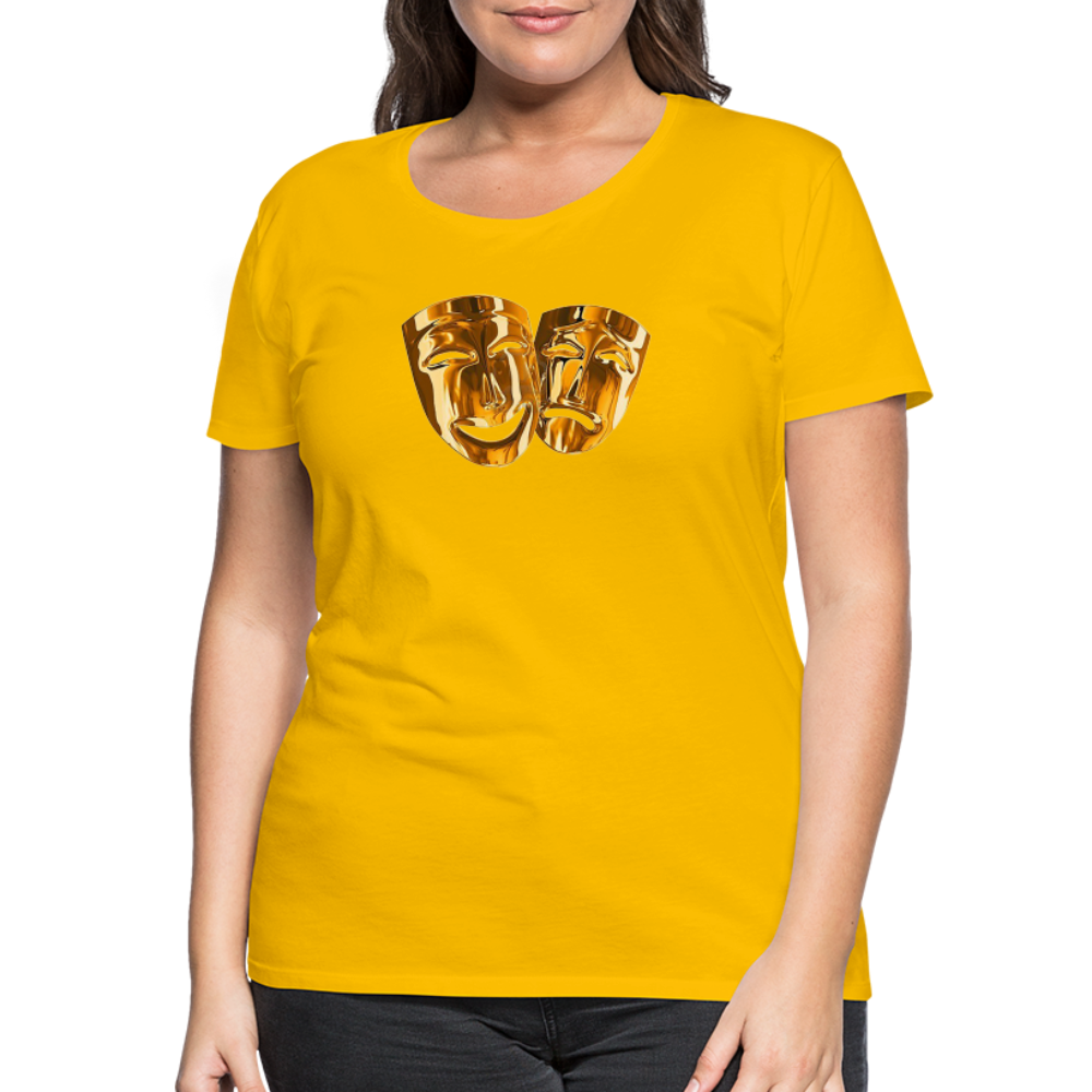 Damen Sommer Top 3D Maske T-Shirt Rundhals Streetwear lockeres Damentop - Sonnengelb