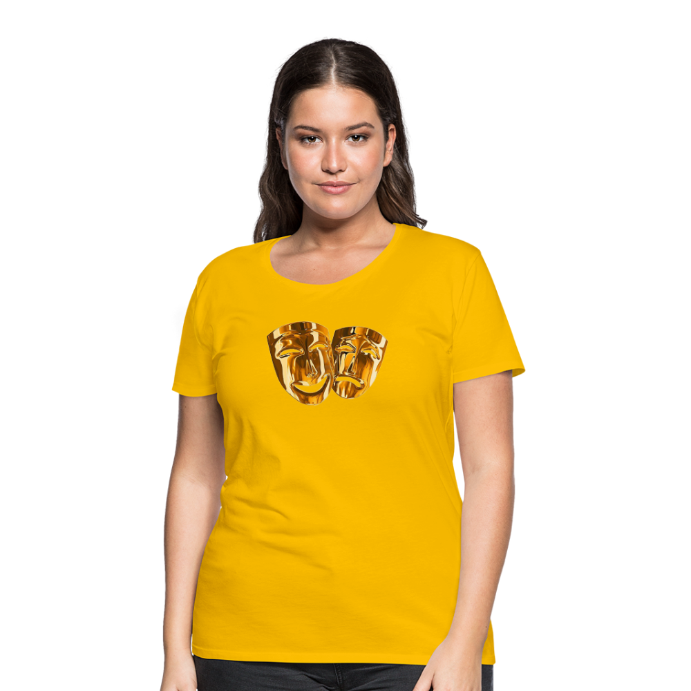 Damen Sommer Top 3D Maske T-Shirt Rundhals Streetwear lockeres Damentop - Sonnengelb