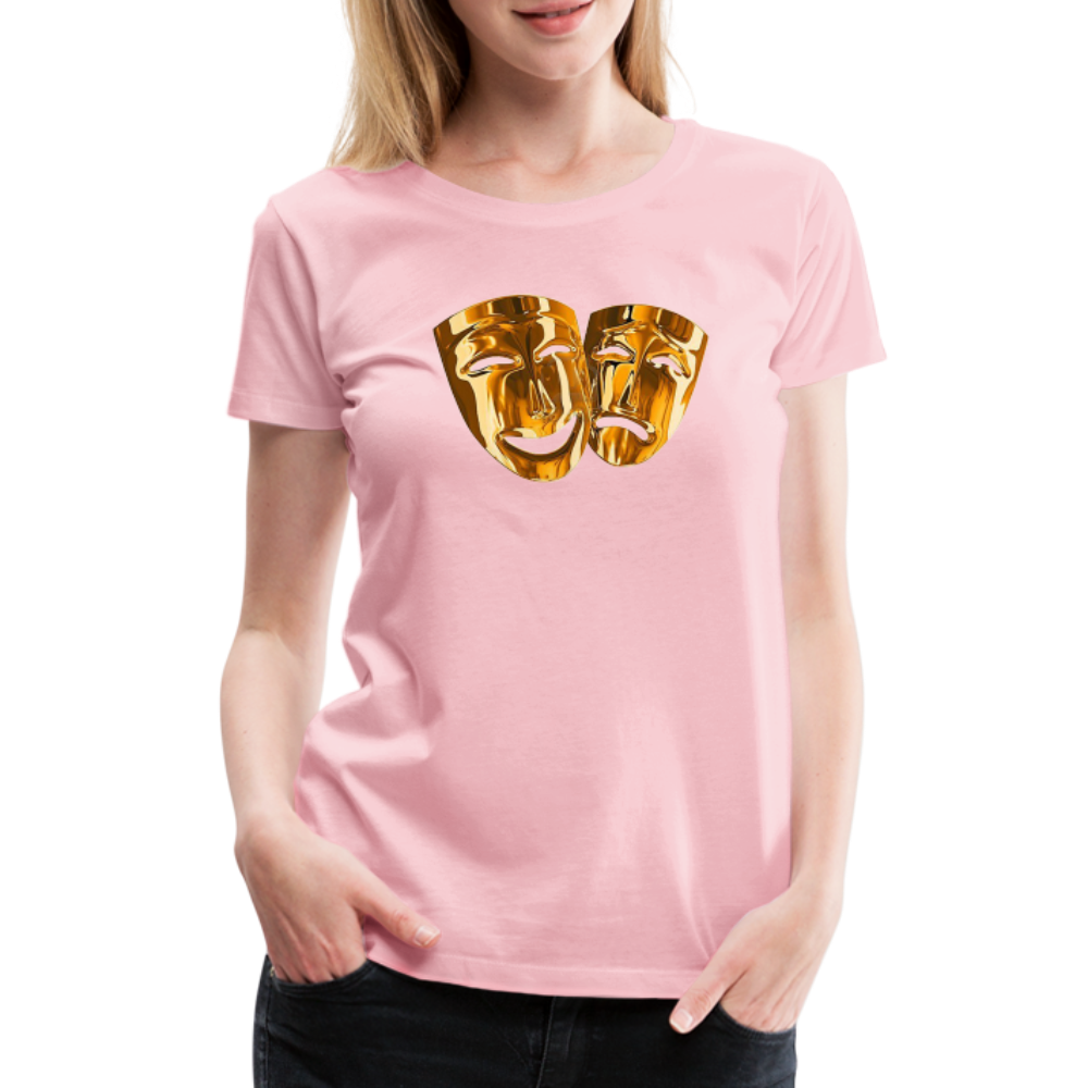Damen Sommer Top 3D Maske T-Shirt Rundhals Streetwear lockeres Damentop - Hellrosa