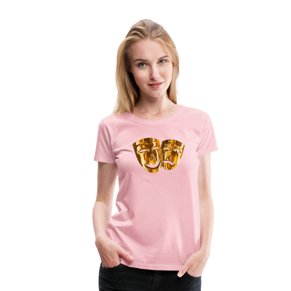 Damen Sommer Top 3D Maske T-Shirt Rundhals Streetwear lockeres Damentop - Hellrosa