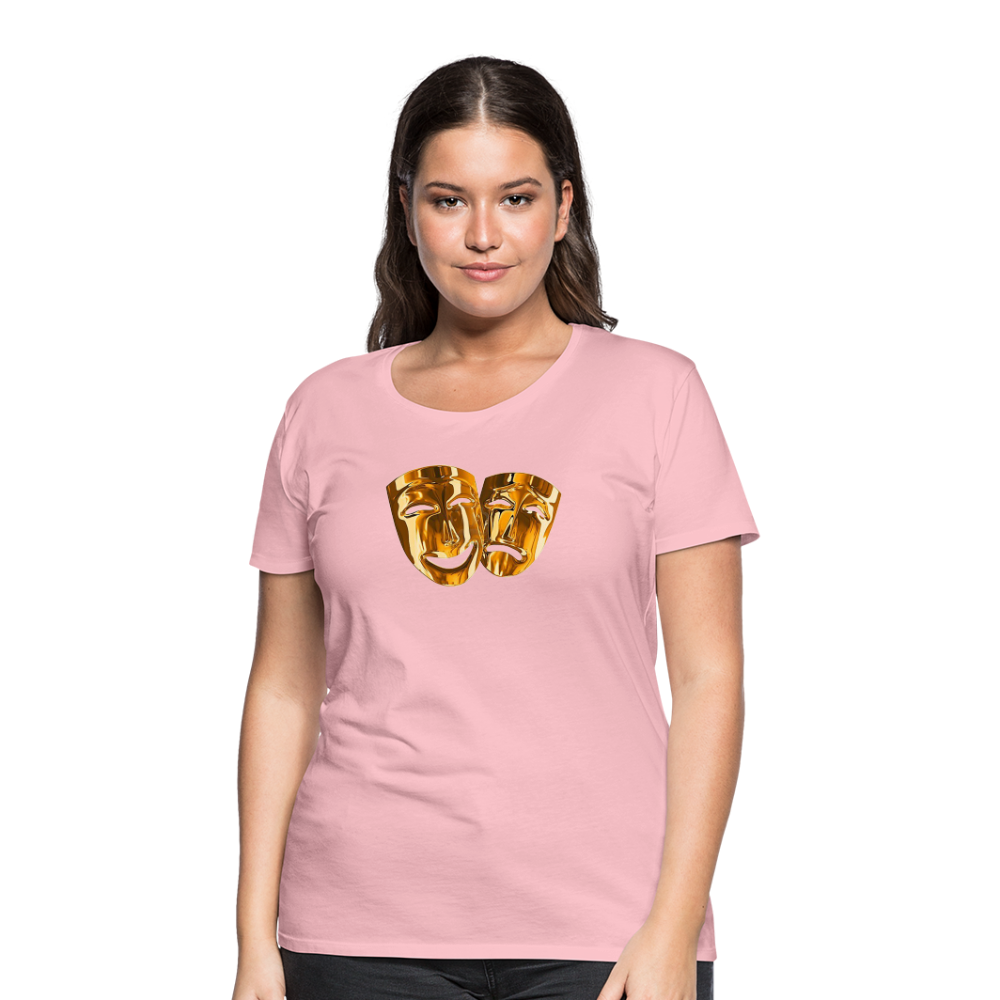 Damen Sommer Top 3D Maske T-Shirt Rundhals Streetwear lockeres Damentop - Hellrosa