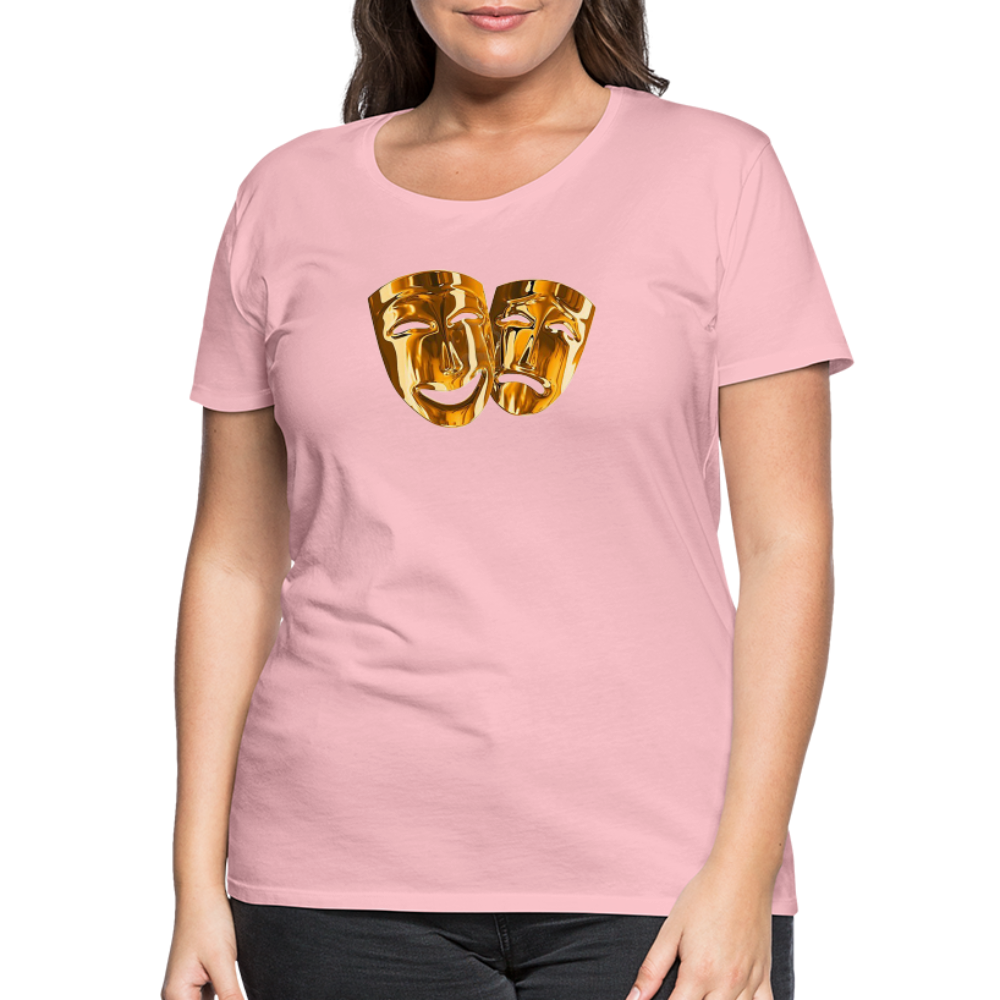 Damen Sommer Top 3D Maske T-Shirt Rundhals Streetwear lockeres Damentop - Hellrosa